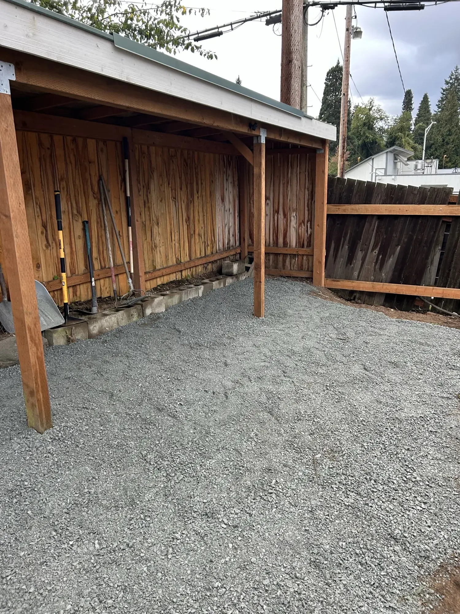 Detail view of finished deck stairs