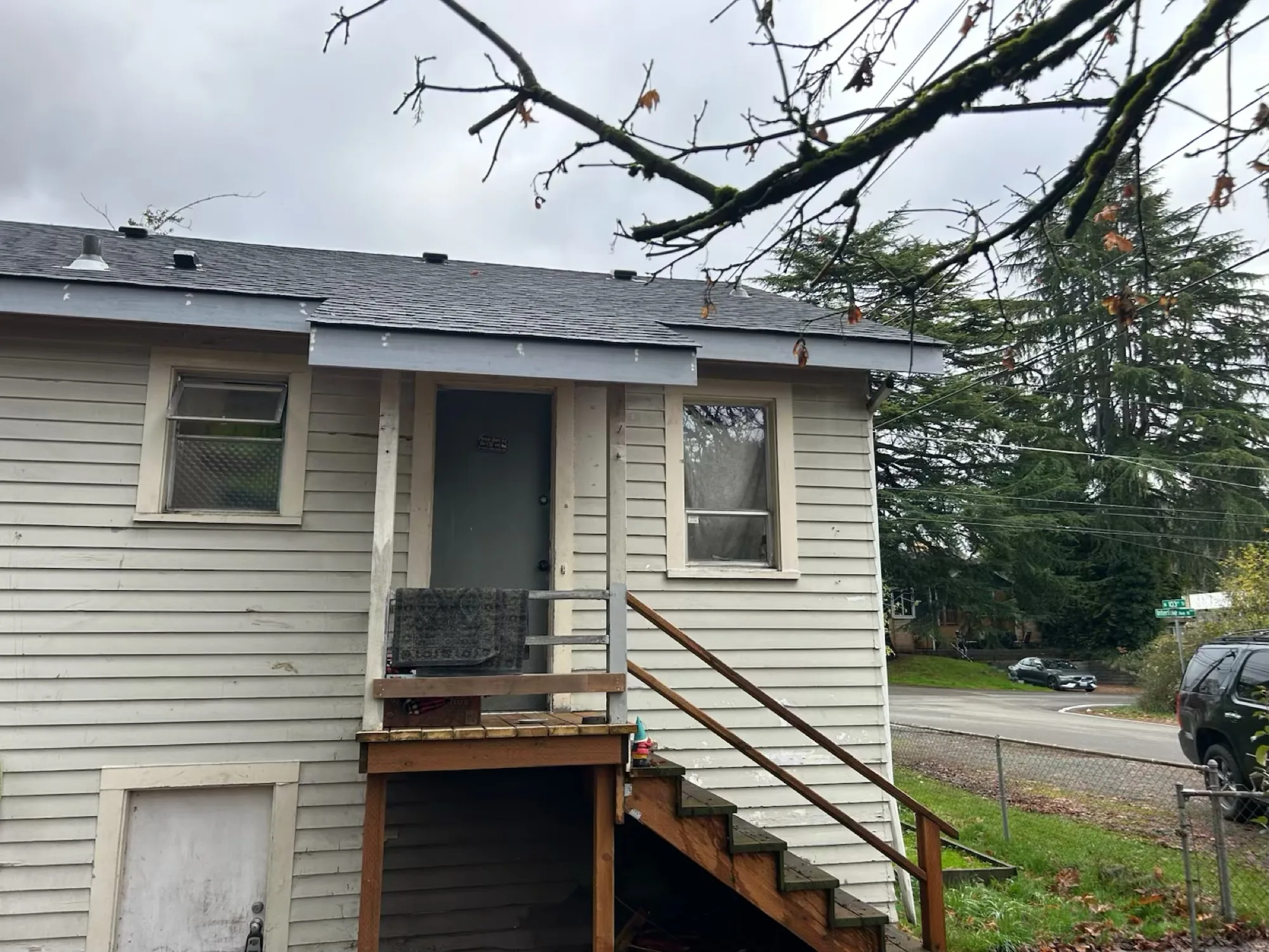 Exterior view of house with finished deck