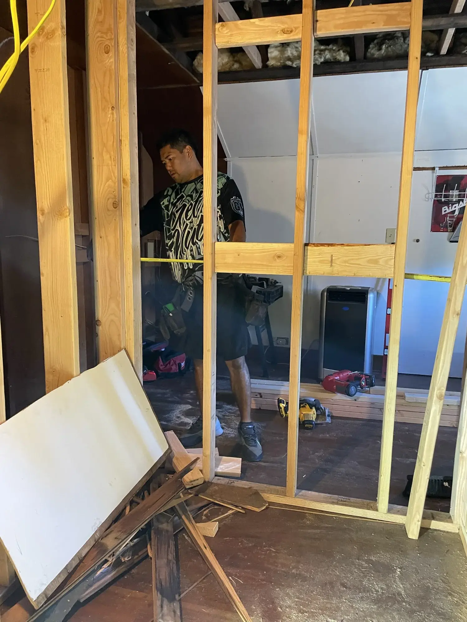 Commercial light-gauge steel framing on a Greater Seattle tenant improvement
